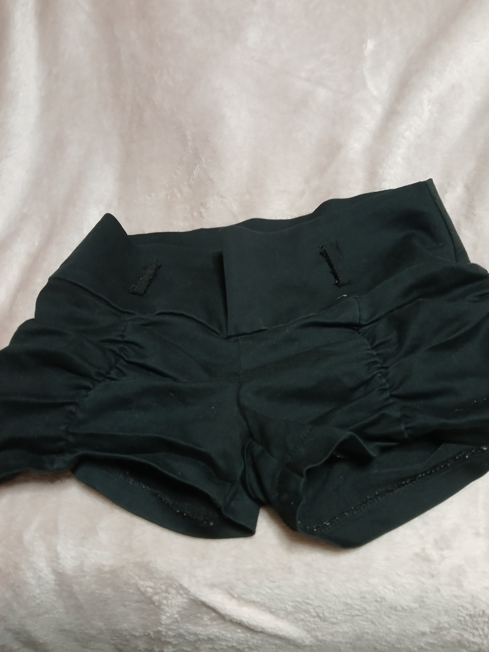 Black High-Waist Ruched Women’s Bike Shorts